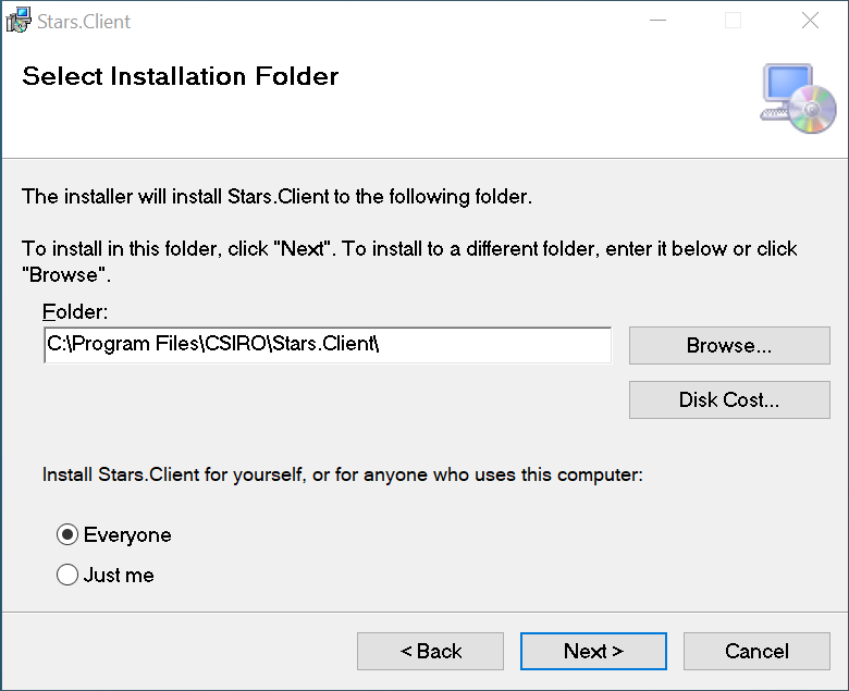 Select Installation Folder